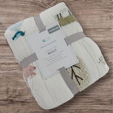 Pottery Barn Kids Dakota Woodland Baby Toddler Crib Quilt Blanket Ivory Multi