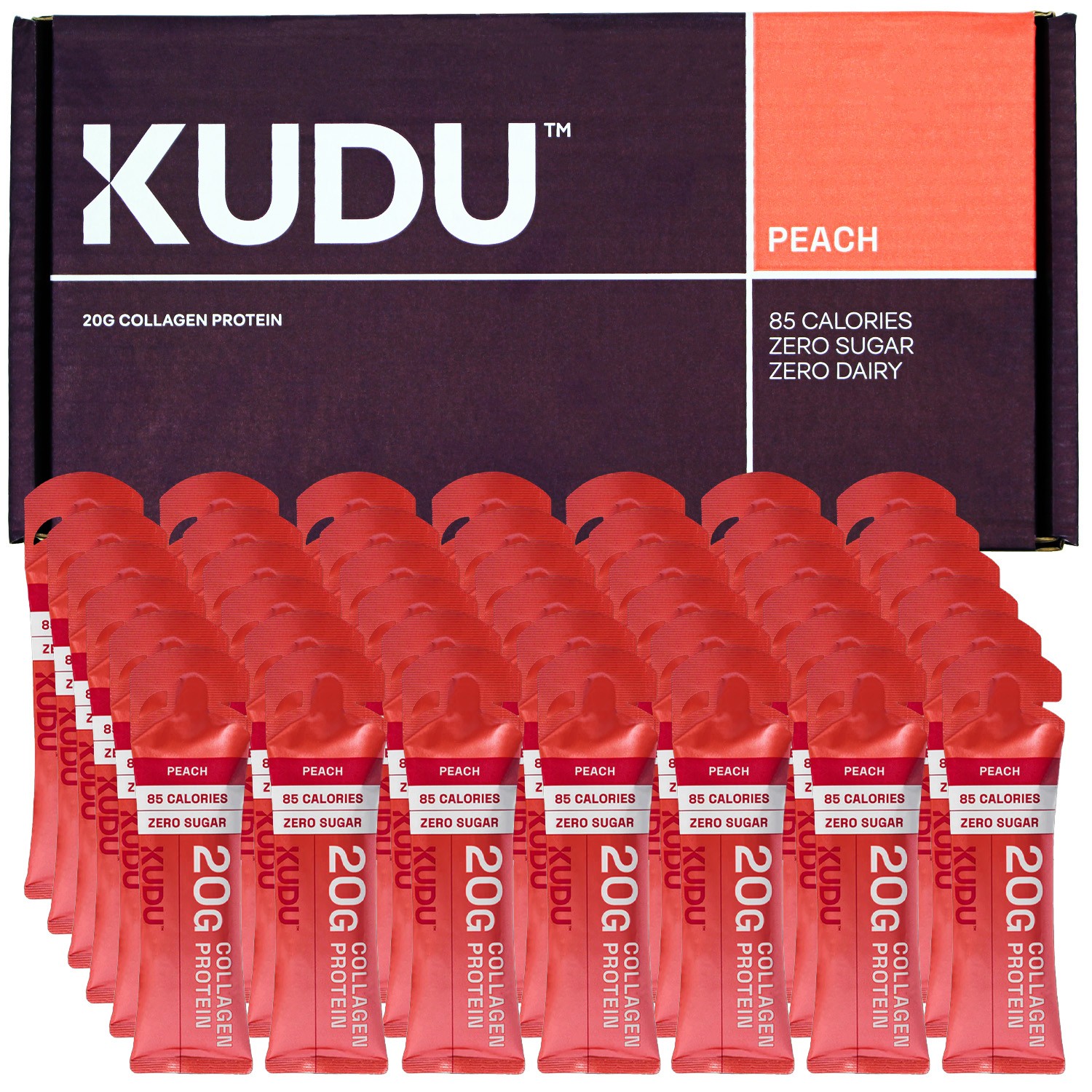 Kudu - Liquid Collagen - Hydrolyzed Bovine Collagen - 20g Protein - Peach Fla...
