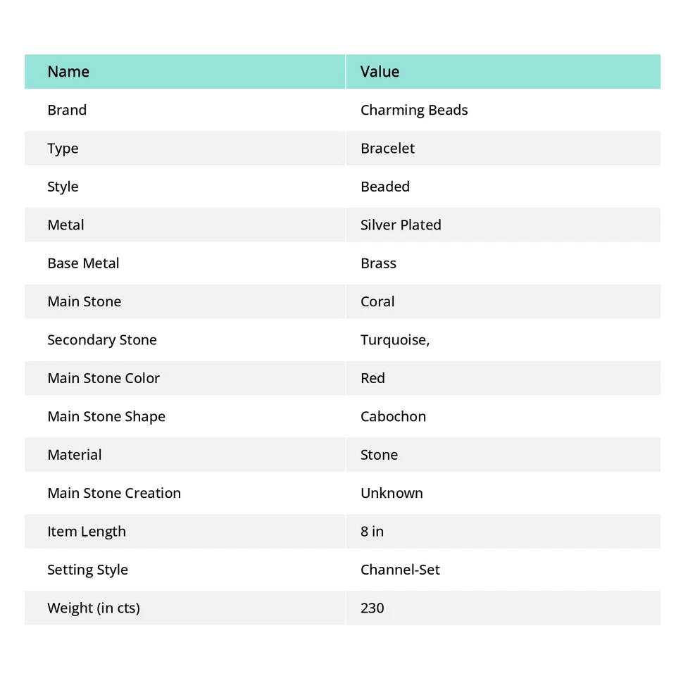 Pulsera de piedras preciosas turquesa coral rojo plata tibetana joyería nepalí 8" NBB 3217 Foto 3 de 4