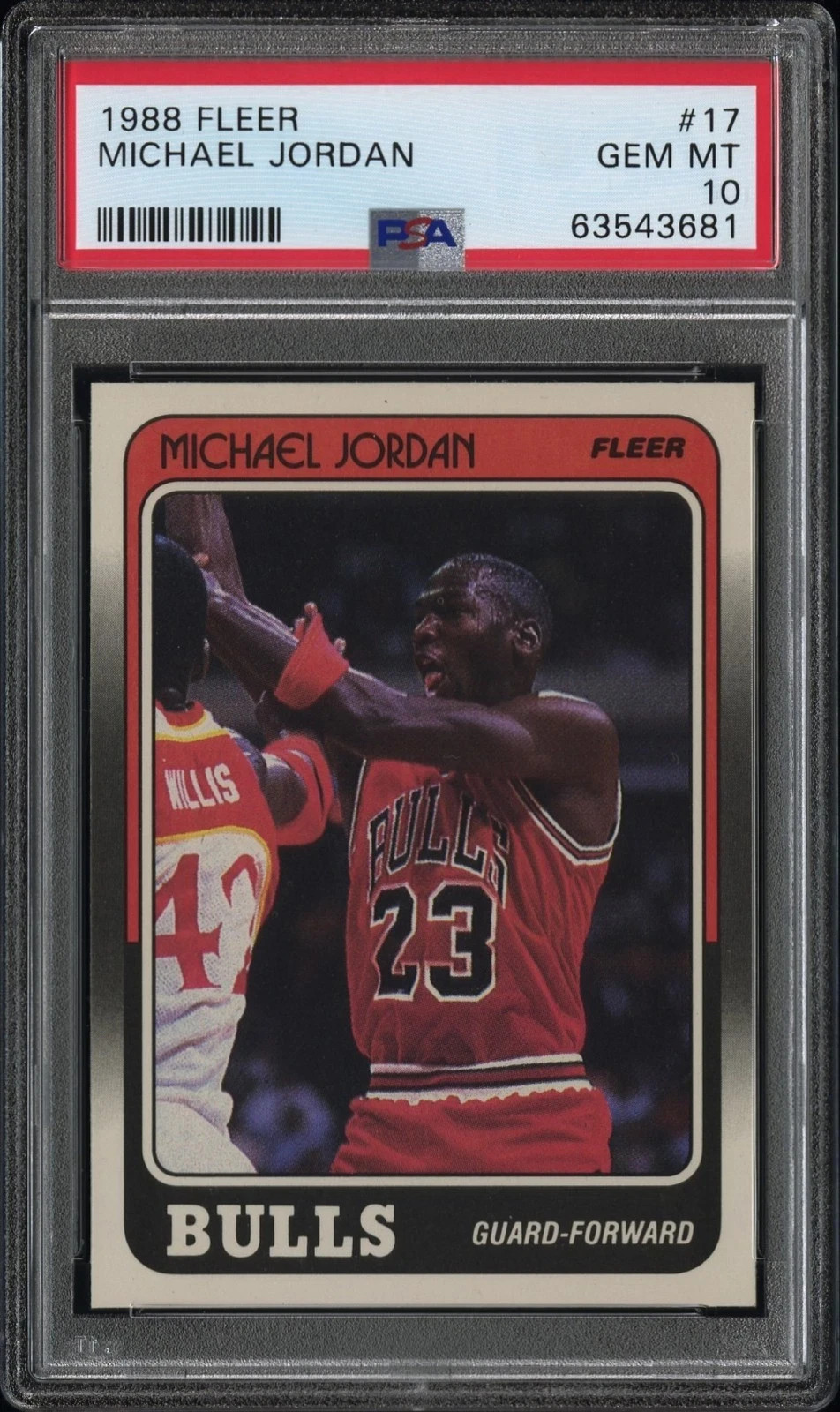 MICHAEL JORDAN PSA 10 1988 FLEER BASKETBALL #17 BULLS GEM MINT view 3