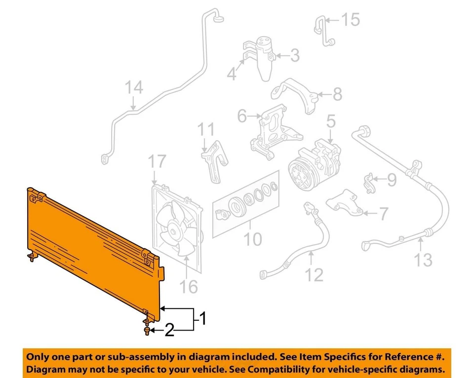 AC Condenser Fits 97-01 IMPREZA 4284988 - Image 2 of 3