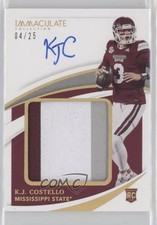 2021 Immaculate Collegiate Premium Rookie Gold 4/25 KJ Costello Patch Auto 07hr