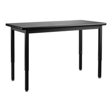 Pemberly Row 24x54" Metal Science Lab Table with HPL Top in Black