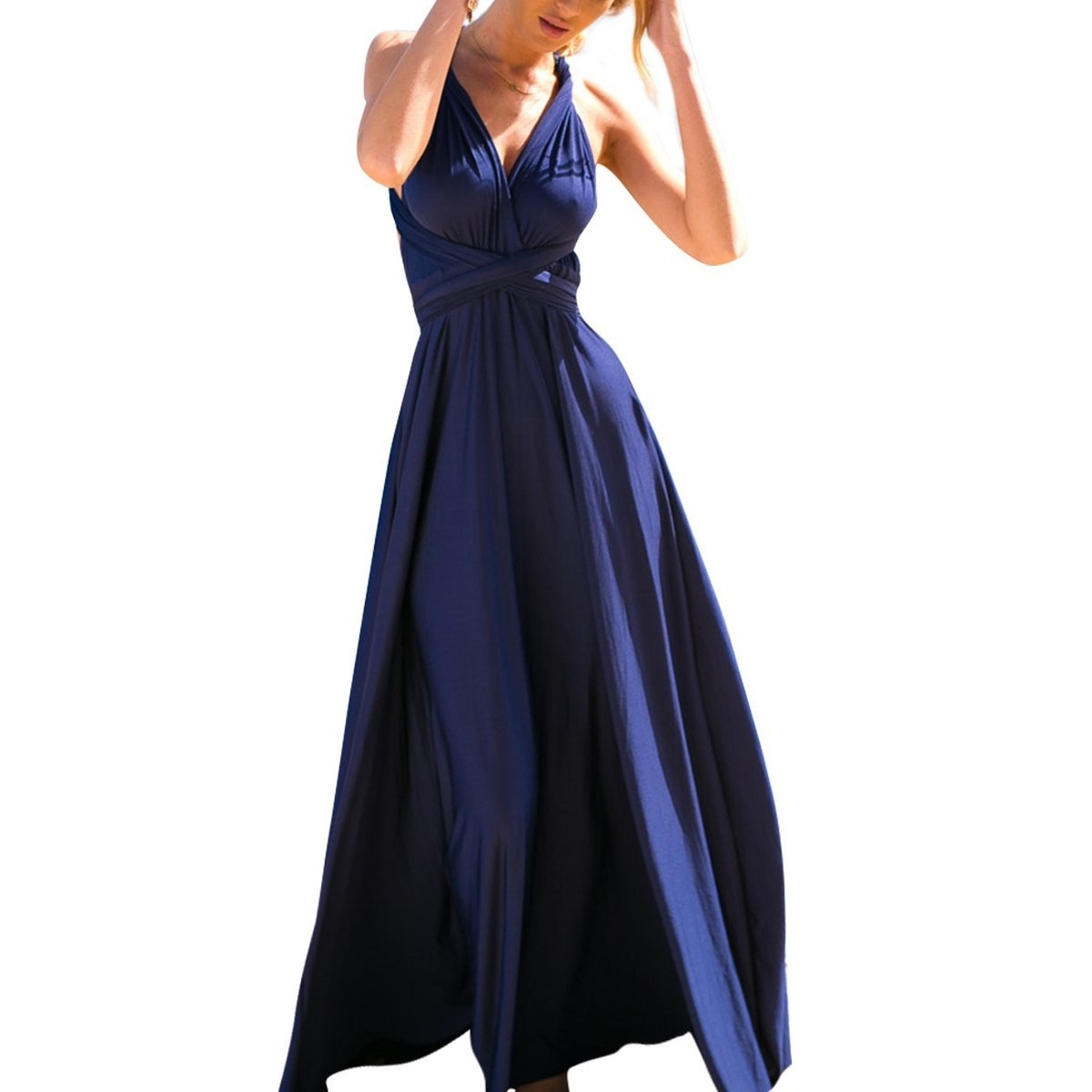 5 way bridesmaid dresses Women Transformer Multi Bandage Dress Convertible Gown Color:CHAMPAGNE-GOLD giving it added texture Ecom Style:MD1E210114 SHEIN Glamour White V