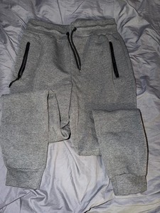 Pure Champ Men's Grey Stretchy Fleece Athletic Jogger Sweatpants Medium