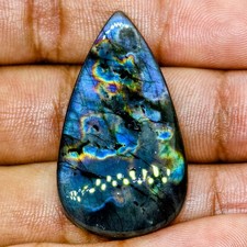 38 Cts Natural Labradorite Cabochon Gemstone For Jewelry 37.7x21.1x6.3 MM