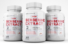 3 x Berberine Extract 1200mg HCl 180 Ceylon Cinnamon 180 Count Vegan USA Premium