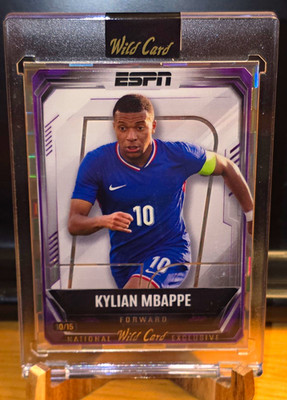 2026 Wild Card ESPN NSCC Exclusive Kylian Mbappe 10/15 Purple Xfrac Number Match