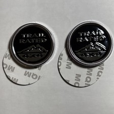 2x 18-24 Wrangler Jl Gladiator Full Silverblack Trail Rated Fender Emblem Badge 2x 18-24 Wrangler Jl Gladiator Full Silverblack Trail Rated Fender Emblem Badge