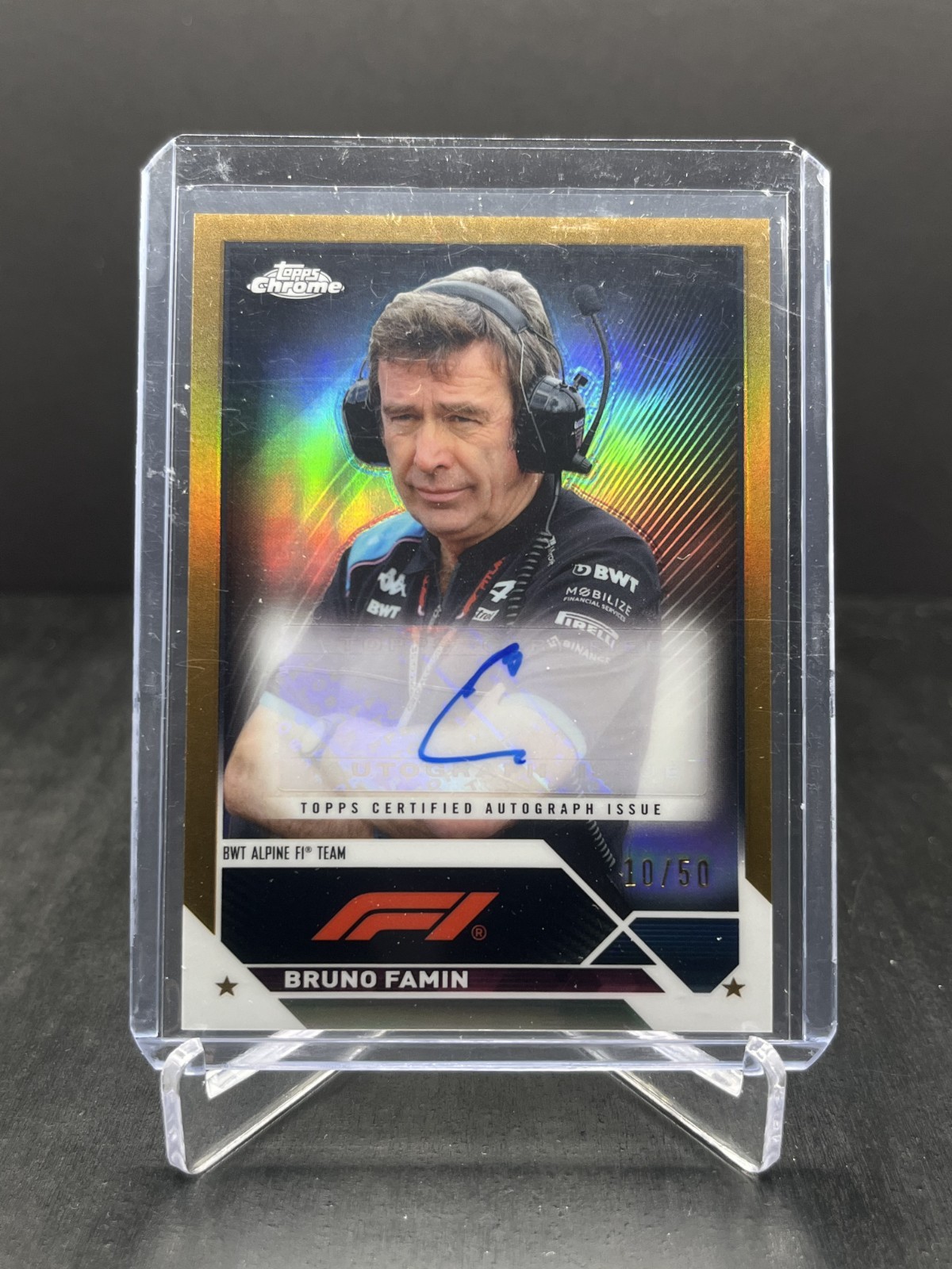 2023 Topps Chrome Formula 1 F1 Bruno Famin Autograph Auto Gold 10/50 #CAC-BF