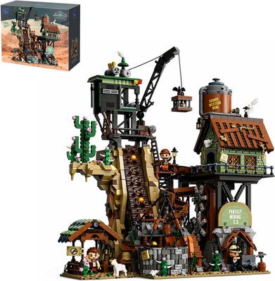 GBC Gold Rush Mining Building Set, Wild West Gold Building, Motorized Ball Contr