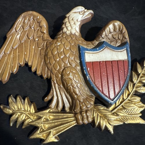 Vtg Sexton USA Eagle w/Shield Patriotic Metal Wall Plaque #576 Color VGC ๐ - Picture 7 of 24