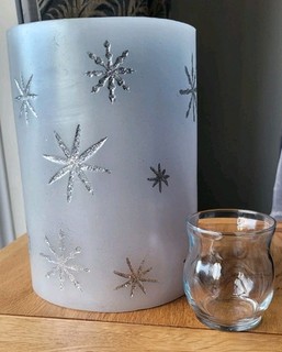 PARTYLITE SILVER WAX LUMINARY SNOWFLAKE TEALIGHT CANDLE CHRISTMAS ORIGINAL BOX