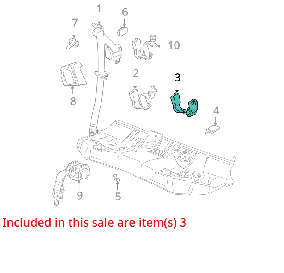 ПОДХОДИТ ДЛЯ 2000-2005 SATURN L300 L200 КОМПЛЕКТ РЕМНЕЙ R/SEAT CTR BKL SI 22678008 - НОВЫЙ ОТ ОРИГИНАЛЬНОГО ПРОИЗВОДИТЕЛЯ - Изображение 2 из 3