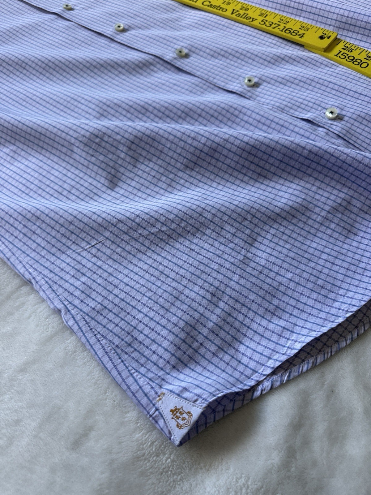 Robert Talbott Multi Check Pattern Cotton Dress S… - image 7