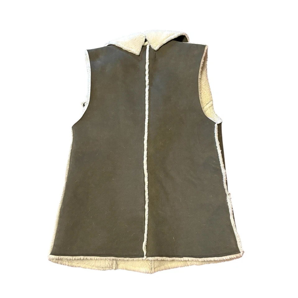Chaleco MOON RIVER Imitación Piel de Oveja Forrado Mediano Imitación Gamuza Verde Salvia Foto 4 de 4