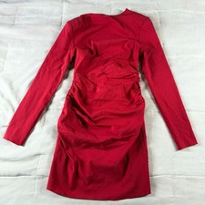 ASOS Red Size 4 Cut Out Back Ruched Shoulder Pads Party Bodycon Mini Dress