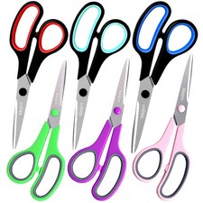 6 Pack All Purpose Scissors 8 Inch Bulk Sharp Shears Office School Sewing