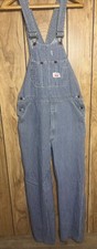 Round House Carpenter Pinstripe Overalls 34  W x 32  L Blue And White