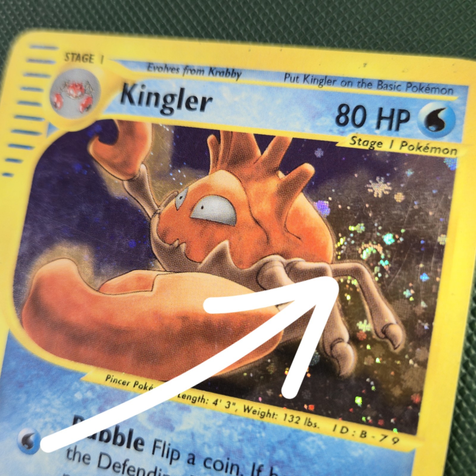 FART WHOLE SWIRL 🌀💫 Kingler 15/165 Expedition Holo Rare Nintendo Pokémon Card
