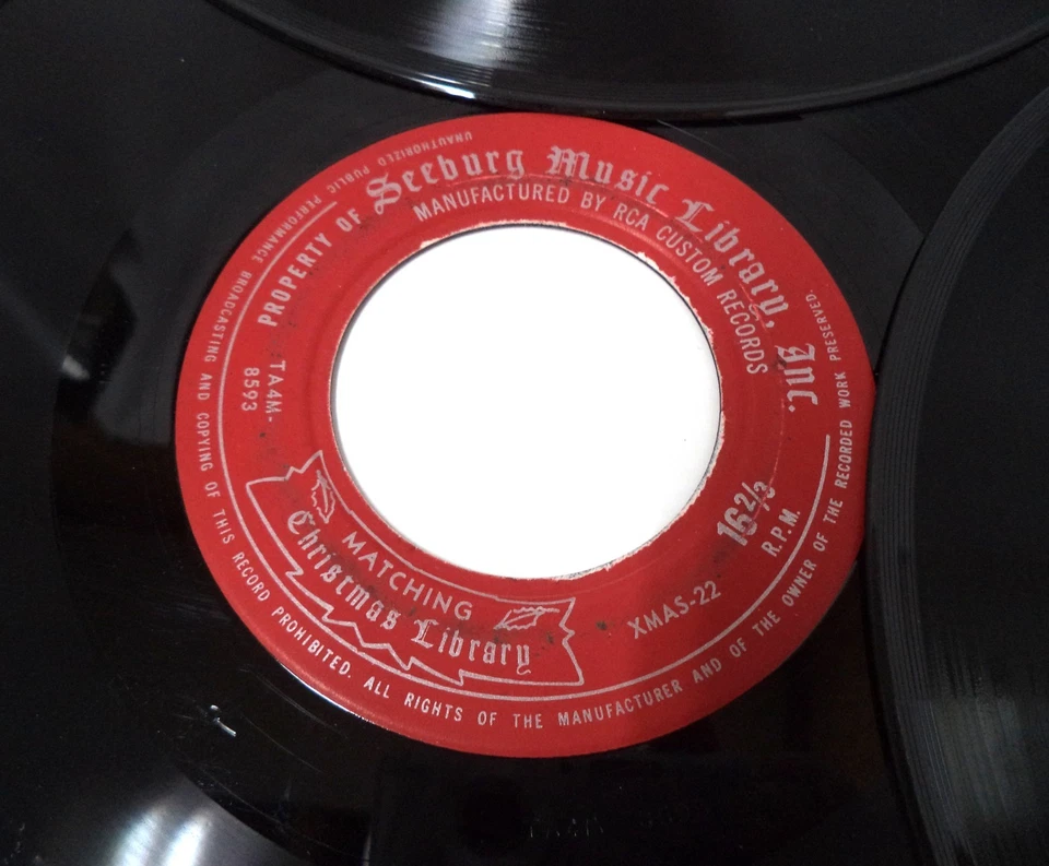 6 vintage Christmas Seeburg 1000 Background Music System records - Image 2 of 4