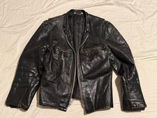 Vintage 60 s Men s Black Leather Cafe Biker M...