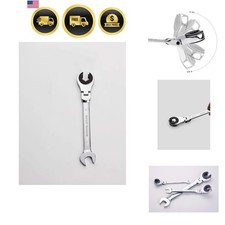 Llave de engranaje métrica de cabeza flexible de 10 mm, llave combinada de fijación de trinquete