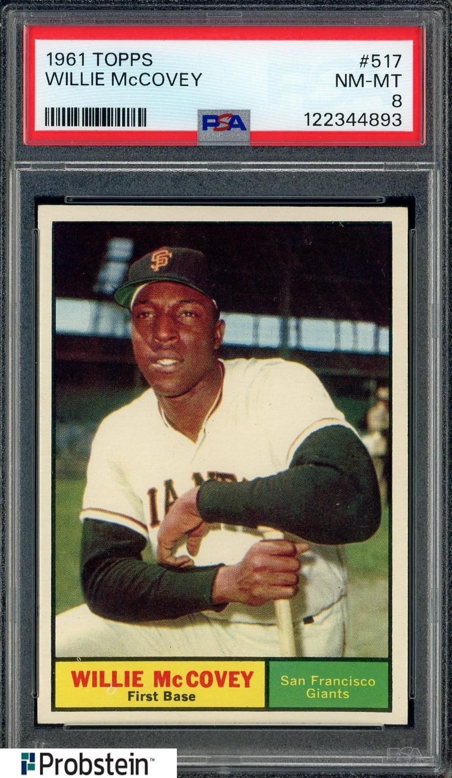 1961 Topps Baseball #517 Willie McCovey San Francisco Giants HOF PSA 8 NM-MT