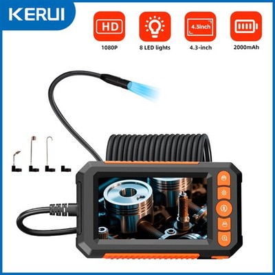 LCD Endoscope 1080P HD Industrial Borescope 4.3inch 8mm Inspection Snake Camera