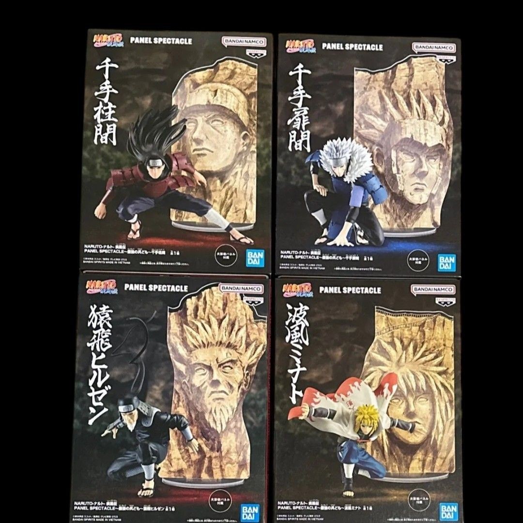 Juego de 4 figuras Naruto Panel Spectacle Hokage Hashirama Tobirama Hiruzen Minato