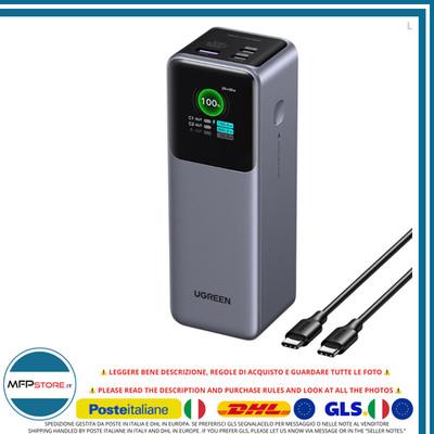Power Bank UGREEN Nexode 25000mAh 200W iOS Und Android Grau