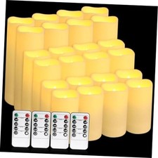 Set of 24 Flameless Led Battery Opeated Ivory - 24 Pack D:2.2" x H:4"5" 6" 