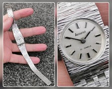 Vintage Accurist Swiss Mechanical Watch, 21 Jewels, Round Dial, Silver Bracelet