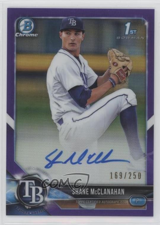 2018 Bowman Draft Chrome Purple Refractor 169/250 Shane McClanahan Auto