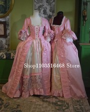 Pink Rococo Ball Gown Lace Bow Long Sleeve Victorian Dress Custom Made