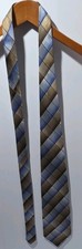 Men's Blue Beige Brown Geometric 100 Silk Pointed Woven Neck Tie 1 Piece