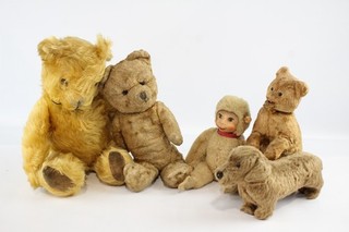 Teddy Bears Vintage Inc Wind Up Mohair Artificial Silk Sausage Dog