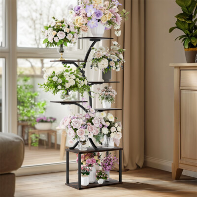 Tree-Shaped Industrial Plant Stand Corner Flower Holder Indoor Outdoor Garden 
