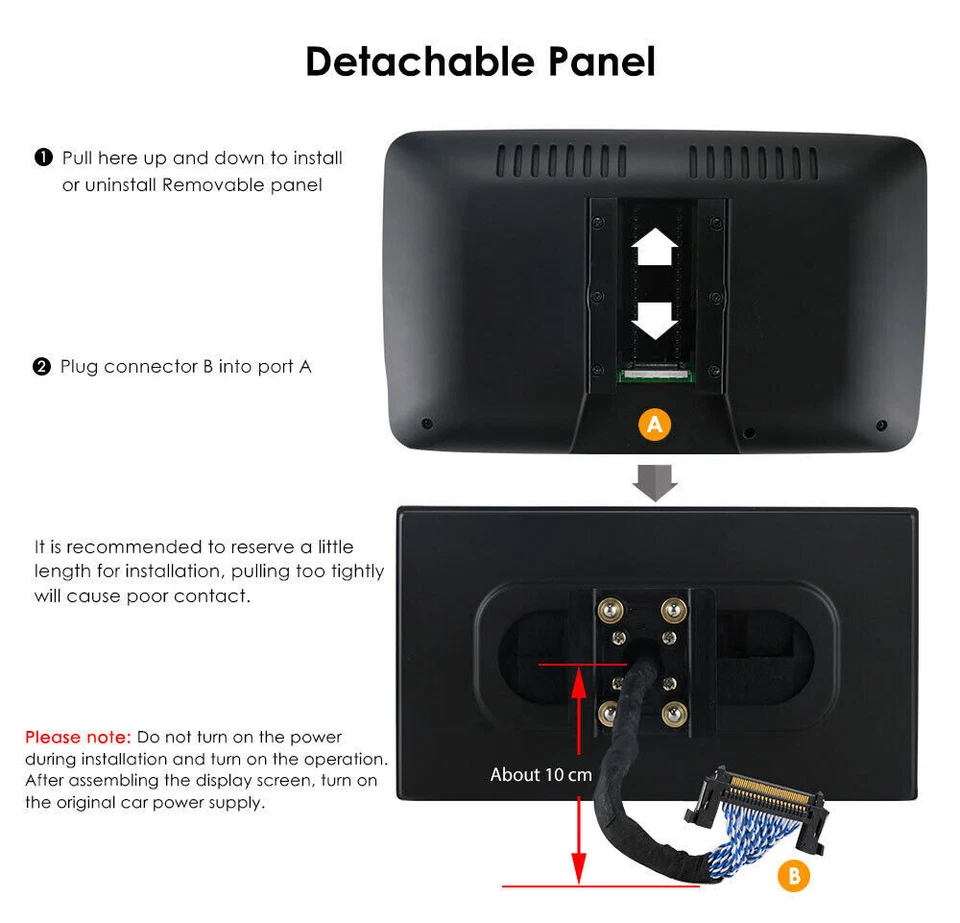 Double 2DIN Rotatable 10.1in Car Radio Android 13 Touch Screen Player GPS 4+64GB - Image 3 of 4