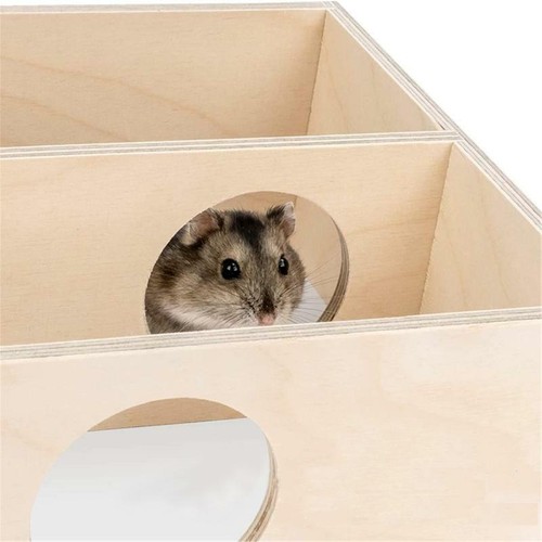 Hamster Wooden House Hideout Nesting Habitat for Guinea Pig Small Animals - Picture 5 of 10
