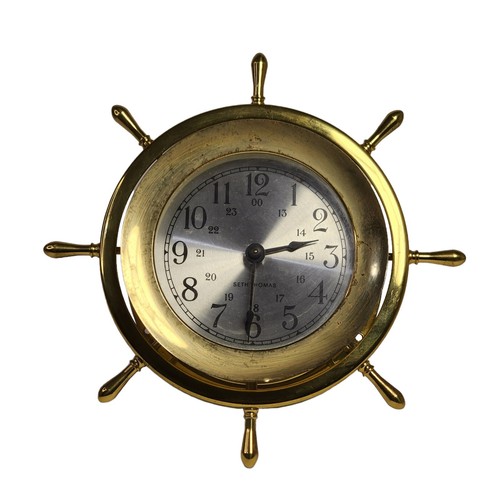 Antique Helmsman Seth Thomas Brass Marine Wall Clock E537014 Ship