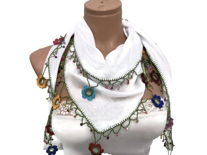 Bufandas y estolas Floral Blanco para Mujeres