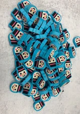 100 Mini Snowman shaped erasers teacher supply sorting math counter Student