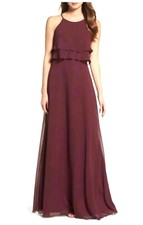  Jenny Yoo "Charlie" Ruffle Bodice Gown Dress   Sz 4  Hibiscus  *599 