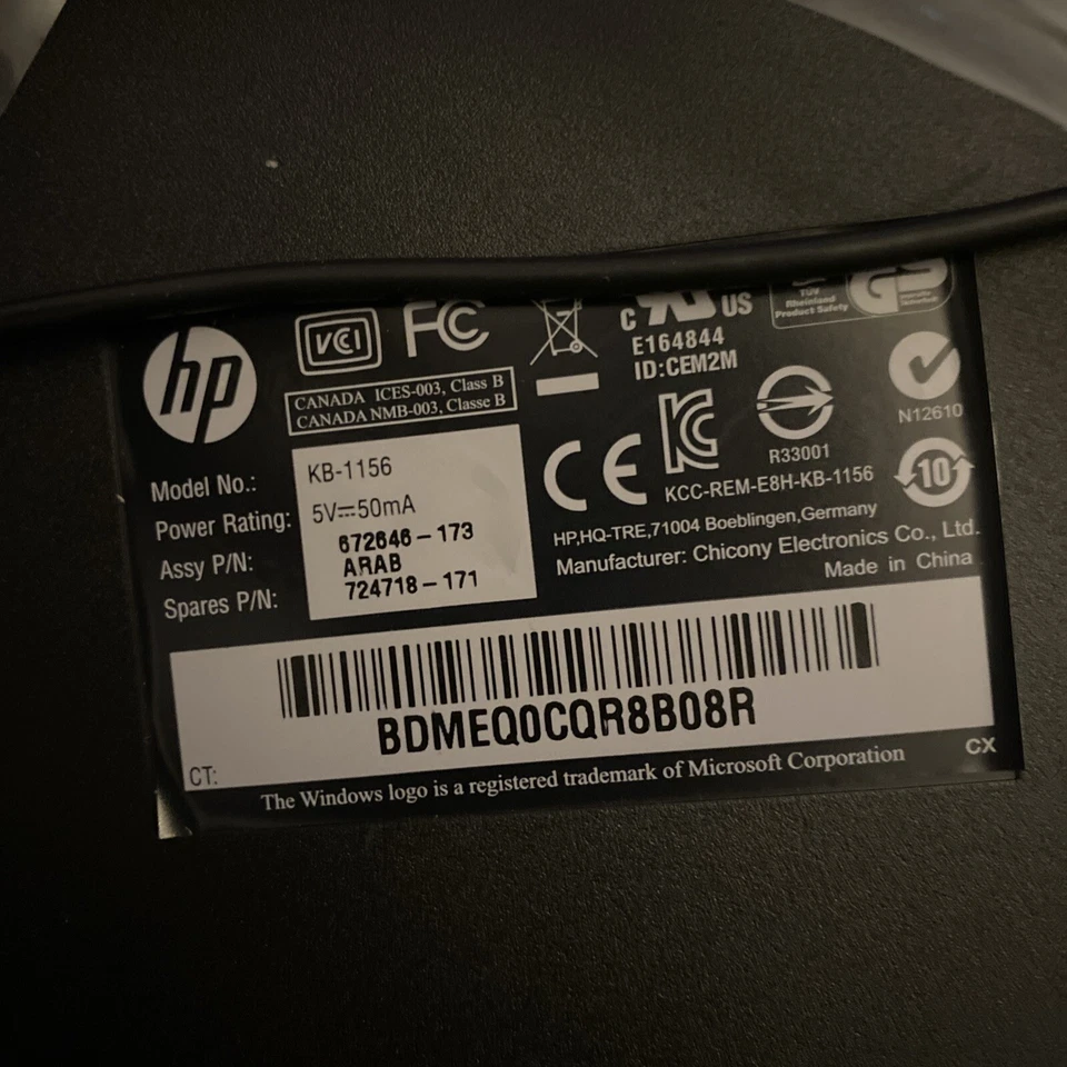 HP PS/2 SLIM KEYBOARD QWERTY KB-1156 Arabic - Image 4 of 4