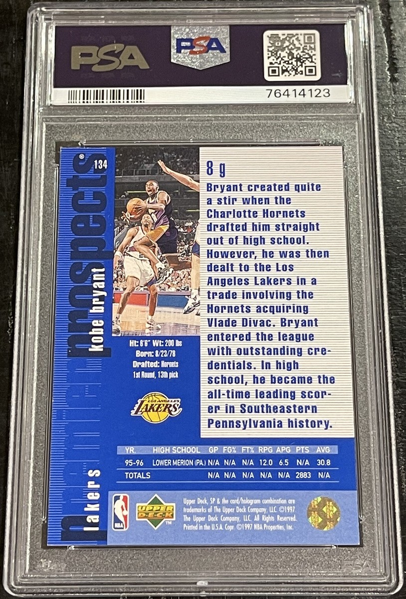 1996-97 Upper Deck SP Kobe Bryant ROOKIE PSA 7 NM #134 | eBay