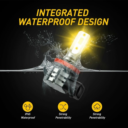 AUXITO H8 H11 LED Fog Light DRL Driving Bulb 4000LM Golden Yellow Super Bright - Picture 2 of 12