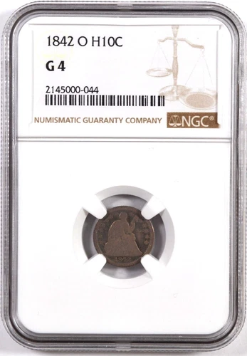 1842 O SEATED LIBERTY HALF DIME H10C NGC G 4