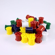 Cotton Reels Spools Plastic Coloured Empty for Kids Crafts & Modelling Materials