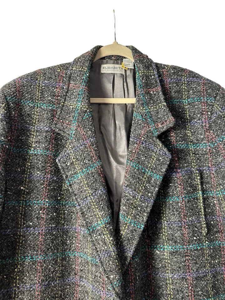 Vintage Liz Claiborne Elisabeth Blazer Jacket Tweed Wool Blend Womens Plus Sz22 - Image 4 of 4